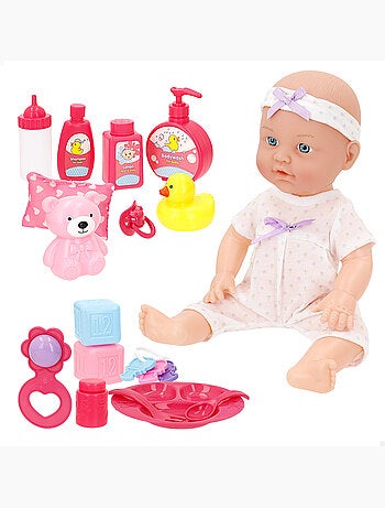 Boneca de bebé de 32 cm com acessórios + 24 meses da colorbaby's