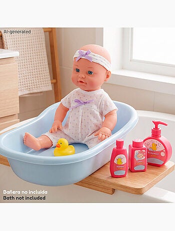 Boneca de bebé de 32 cm com acessórios + 24 meses da colorbaby's