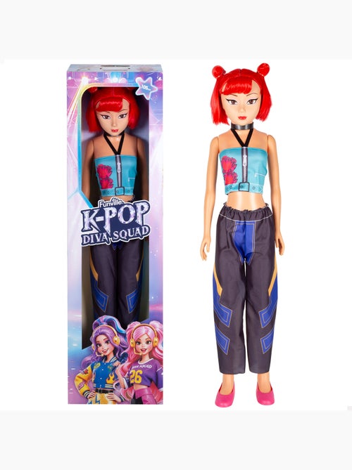 Boneca grande de 105 cm cabelo vermelho +3 anos k-pop diva squad - Kiabi