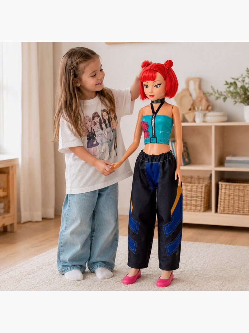 Boneca grande de 105 cm cabelo vermelho +3 anos k-pop diva squad N/D - Kiabi