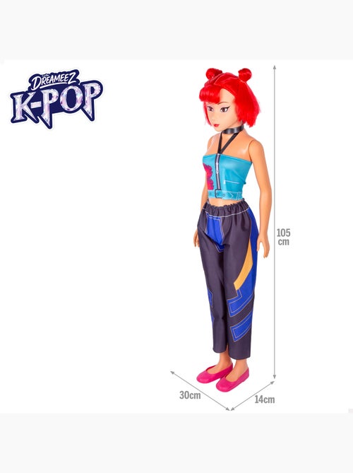 Boneca grande de 105 cm cabelo vermelho +3 anos k-pop diva squad - Kiabi