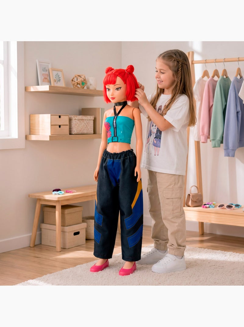 Boneca grande de 105 cm cabelo vermelho +3 anos k-pop diva squad N/D - Kiabi