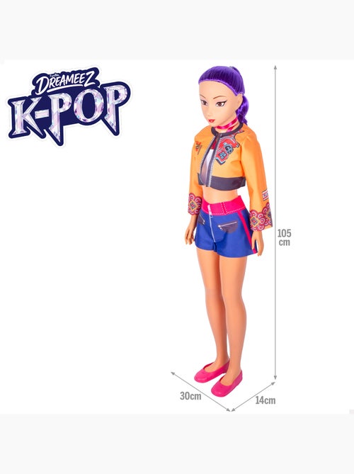 Boneca grande de 105 cm com cabelo lilás +3 anos k-pop diva squad - Kiabi