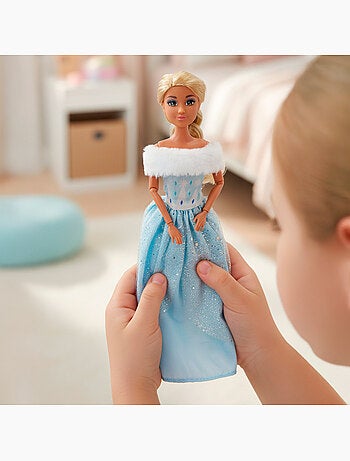 Boneca princesa 30 cm com cavalo branco e acessórios isabella