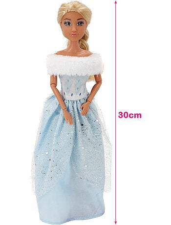 Boneca princesa 30 cm com cavalo branco e acessórios isabella
