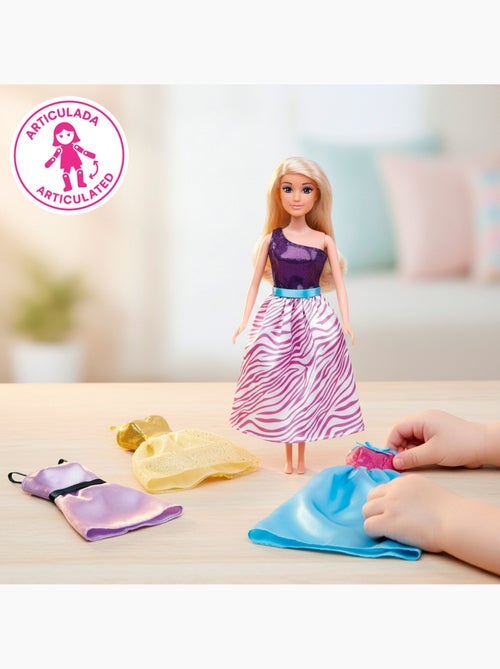Boneca princesa 30 cm com vestidos e acessórios isabella - Kiabi