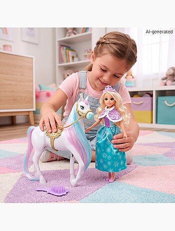 Boneca princesa com cavalo e acessórios +3 anos dreameez