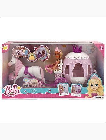 Boneca princesa de 15 cm com carruagem bella