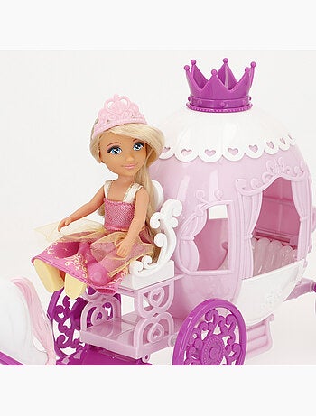 Boneca princesa de 15 cm com carruagem bella