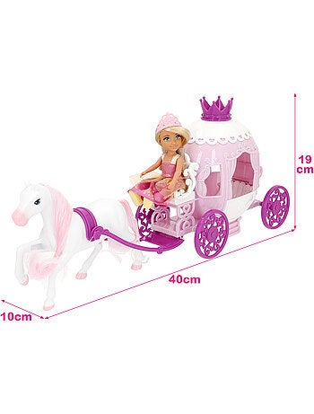 Boneca princesa de 15 cm com carruagem bella