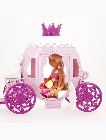 Boneca princesa de 15 cm com carruagem bella