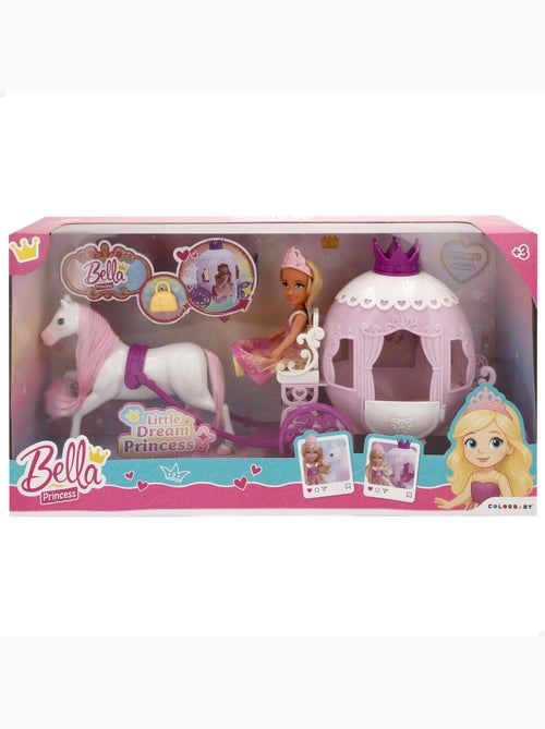 Boneca princesa de 15 cm com carruagem bella - Kiabi