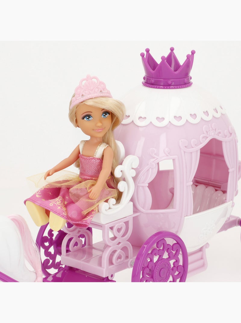 Boneca princesa de 15 cm com carruagem bella N/D - Kiabi