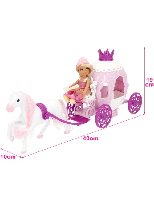 Boneca princesa de 15 cm com carruagem bella - Kiabi