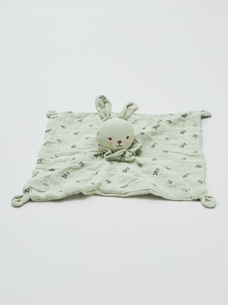 Boneco lenço 'coelho' em gaze de algodão BRANCO - Kiabi