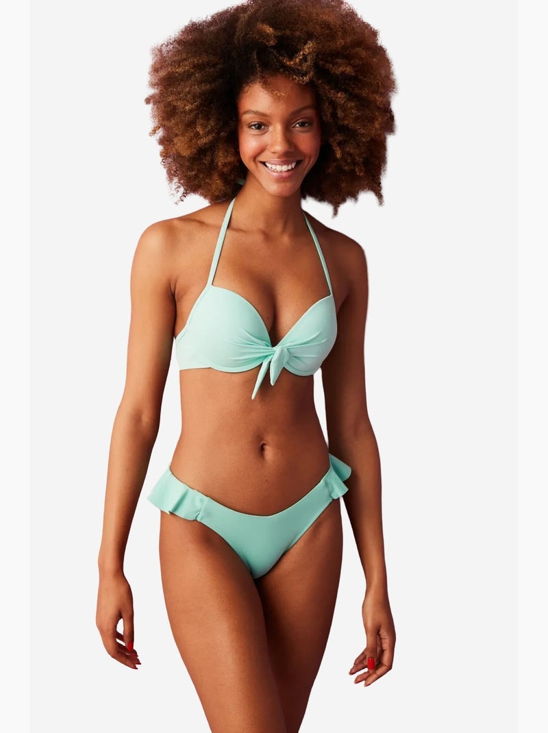 Bonnie parte de baixo de biquíni com detalhe de babado penti Verde menta - Kiabi