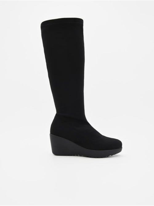 Bota com cunha couro natural purapiel - Kiabi Bota com cunha couro natural purapiel - Kiabi