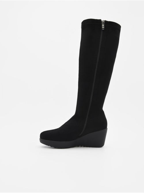 Bota com cunha couro natural purapiel - Kiabi Bota com cunha couro natural purapiel - Kiabi