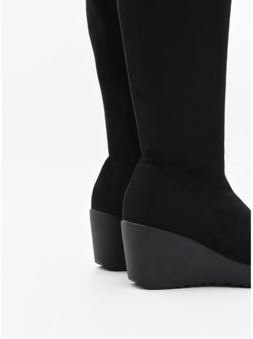 Bota com cunha couro natural purapiel - Kiabi Bota com cunha couro natural purapiel - Kiabi