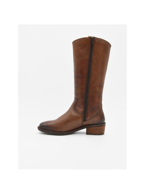 Bota com salto couro natural purapiel - Kiabi Bota com salto couro natural purapiel - Kiabi
