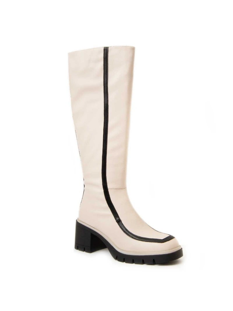 Bota Com Salto Material Sintético E Têxtil Montevita Branco - Kiabi