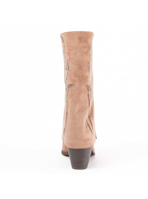 Bota Com Salto Material Sintético E Têxtil Montevita - Kiabi Bota Com Salto Material Sintético E Têxtil Montevita - Kiabi