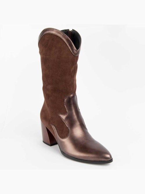 Bota Com Salto Material Sintético E Têxtil Montevita - Kiabi Bota Com Salto Material Sintético E Têxtil Montevita - Kiabi