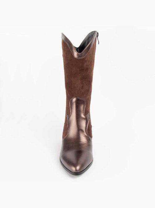 Bota Com Salto Material Sintético E Têxtil Montevita - Kiabi Bota Com Salto Material Sintético E Têxtil Montevita - Kiabi