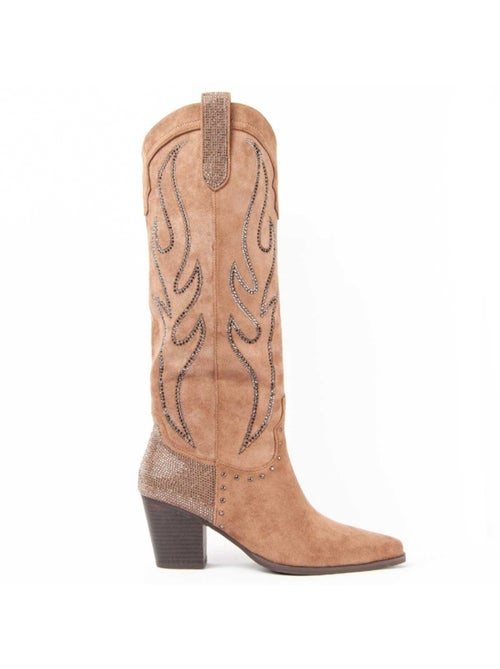 Bota Com Salto Material Sintético E Têxtil Montevita - Kiabi Bota Com Salto Material Sintético E Têxtil Montevita - Kiabi