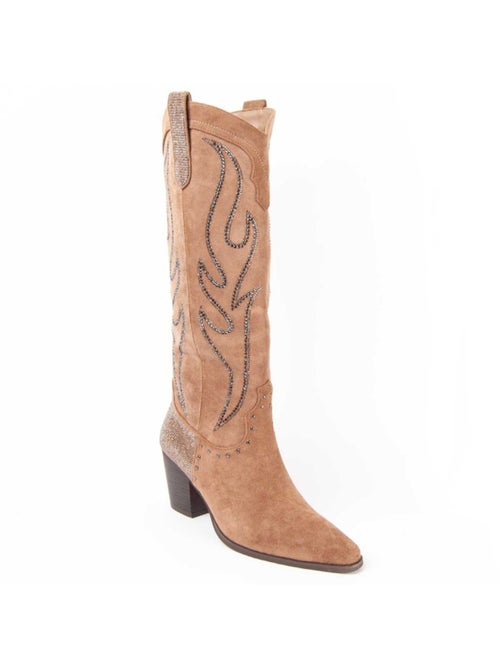 Bota Com Salto Material Sintético E Têxtil Montevita - Kiabi Bota Com Salto Material Sintético E Têxtil Montevita - Kiabi
