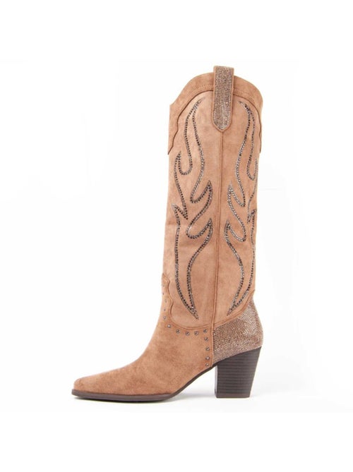 Bota Com Salto Material Sintético E Têxtil Montevita - Kiabi Bota Com Salto Material Sintético E Têxtil Montevita - Kiabi