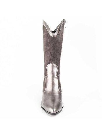 Bota Com Salto Material Sintético E Têxtil Montevita