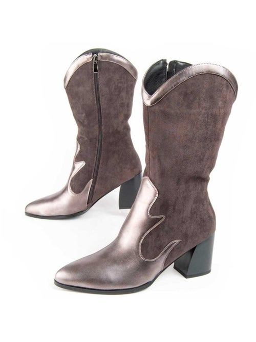 Bota Com Salto Material Sintético E Têxtil Montevita - Kiabi Bota Com Salto Material Sintético E Têxtil Montevita - Kiabi