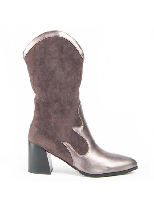 Bota Com Salto Material Sintético E Têxtil Montevita - Kiabi Bota Com Salto Material Sintético E Têxtil Montevita - Kiabi