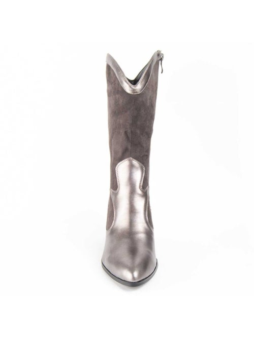 Bota Com Salto Material Sintético E Têxtil Montevita - Kiabi Bota Com Salto Material Sintético E Têxtil Montevita - Kiabi