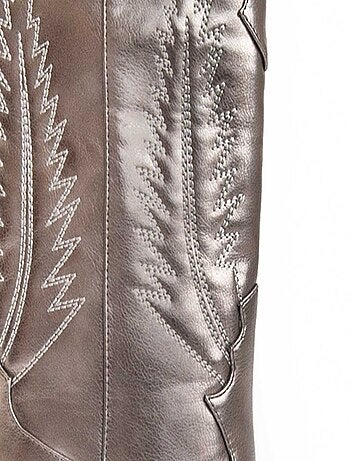 Bota Com Salto Material Sintético E Têxtil Montevita