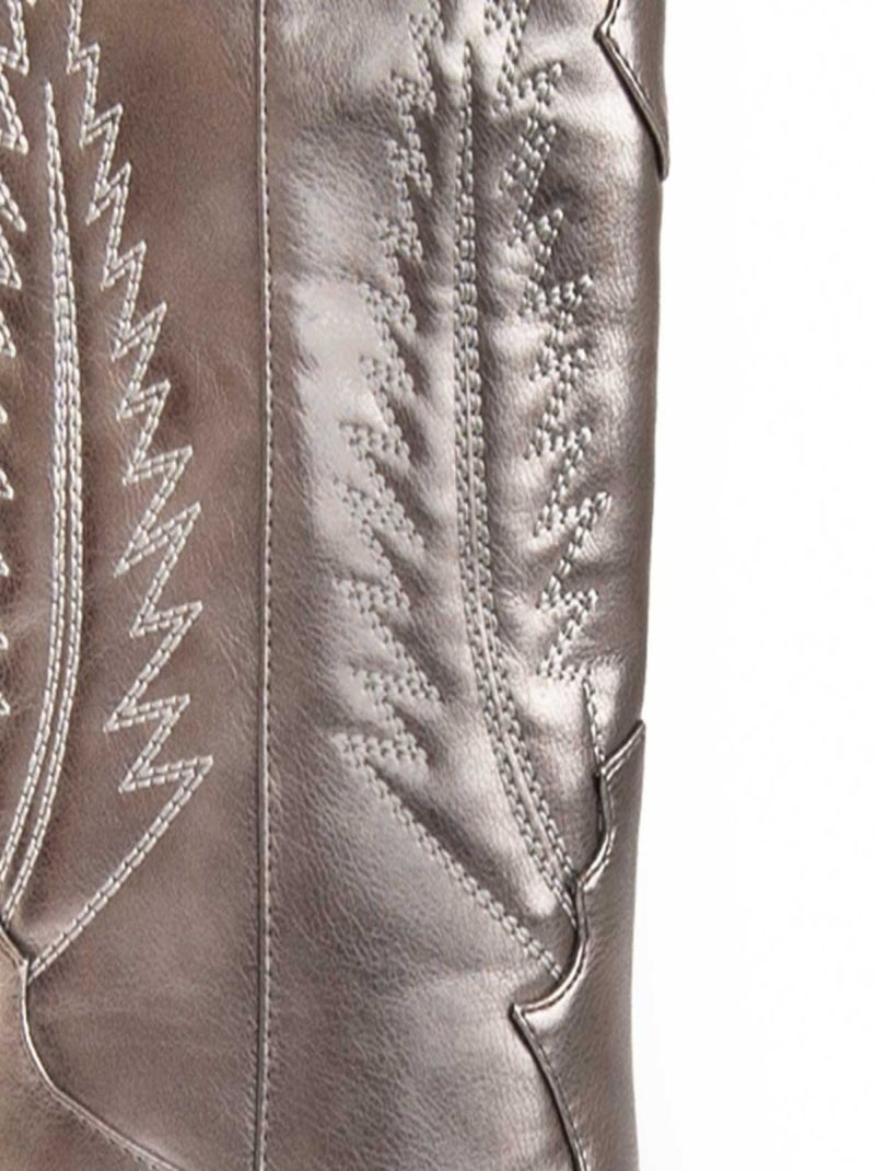 Bota Com Salto Material Sintético E Têxtil Montevita Cinza - Kiabi