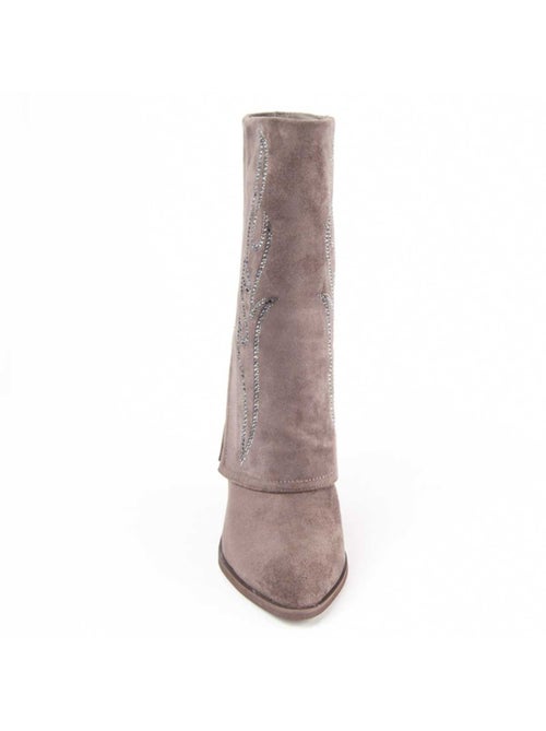 Bota Com Salto Material Sintético E Têxtil Montevita - Kiabi Bota Com Salto Material Sintético E Têxtil Montevita - Kiabi