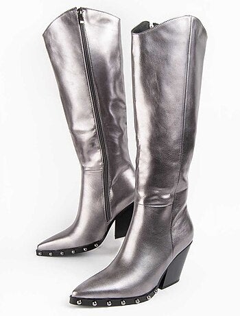 Bota Com Salto Material Sintético E Têxtil Montevita