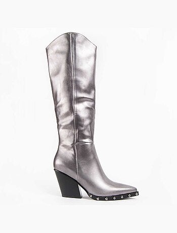 Bota Com Salto Material Sintético E Têxtil Montevita