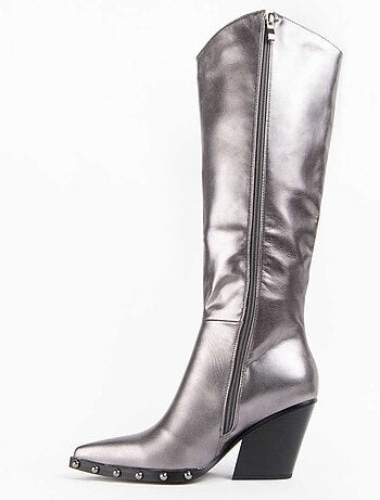 Bota Com Salto Material Sintético E Têxtil Montevita