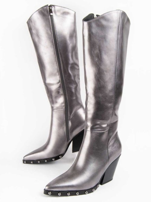 Bota Com Salto Material Sintético E Têxtil Montevita - Kiabi Bota Com Salto Material Sintético E Têxtil Montevita - Kiabi