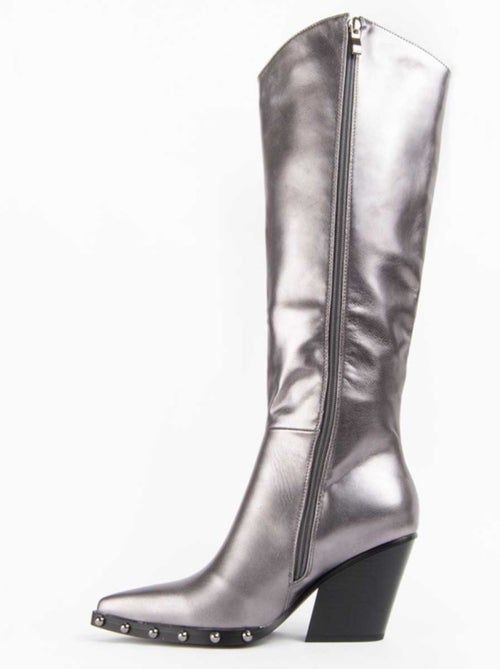 Bota Com Salto Material Sintético E Têxtil Montevita - Kiabi Bota Com Salto Material Sintético E Têxtil Montevita - Kiabi