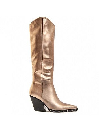 Bota Com Salto Material Sintético E Têxtil Montevita