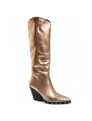 Bota Com Salto Material Sintético E Têxtil Montevita