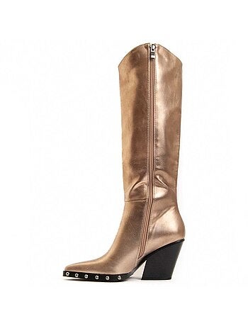 Bota Com Salto Material Sintético E Têxtil Montevita
