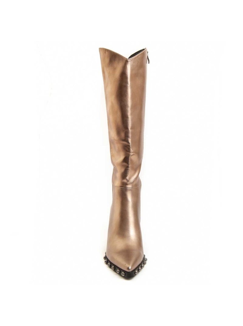 Bota Com Salto Material Sintético E Têxtil Montevita Dourado/Ouro - Kiabi