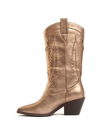 Bota Com Salto Material Sintético E Têxtil Montevita