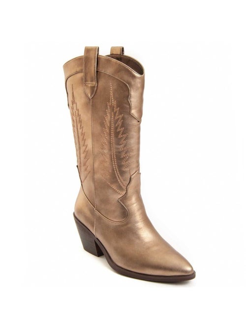 Bota Com Salto Material Sintético E Têxtil Montevita - Kiabi Bota Com Salto Material Sintético E Têxtil Montevita - Kiabi