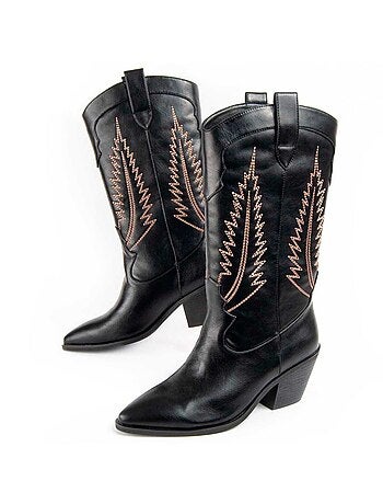 Bota Com Salto Material Sintético E Têxtil Montevita